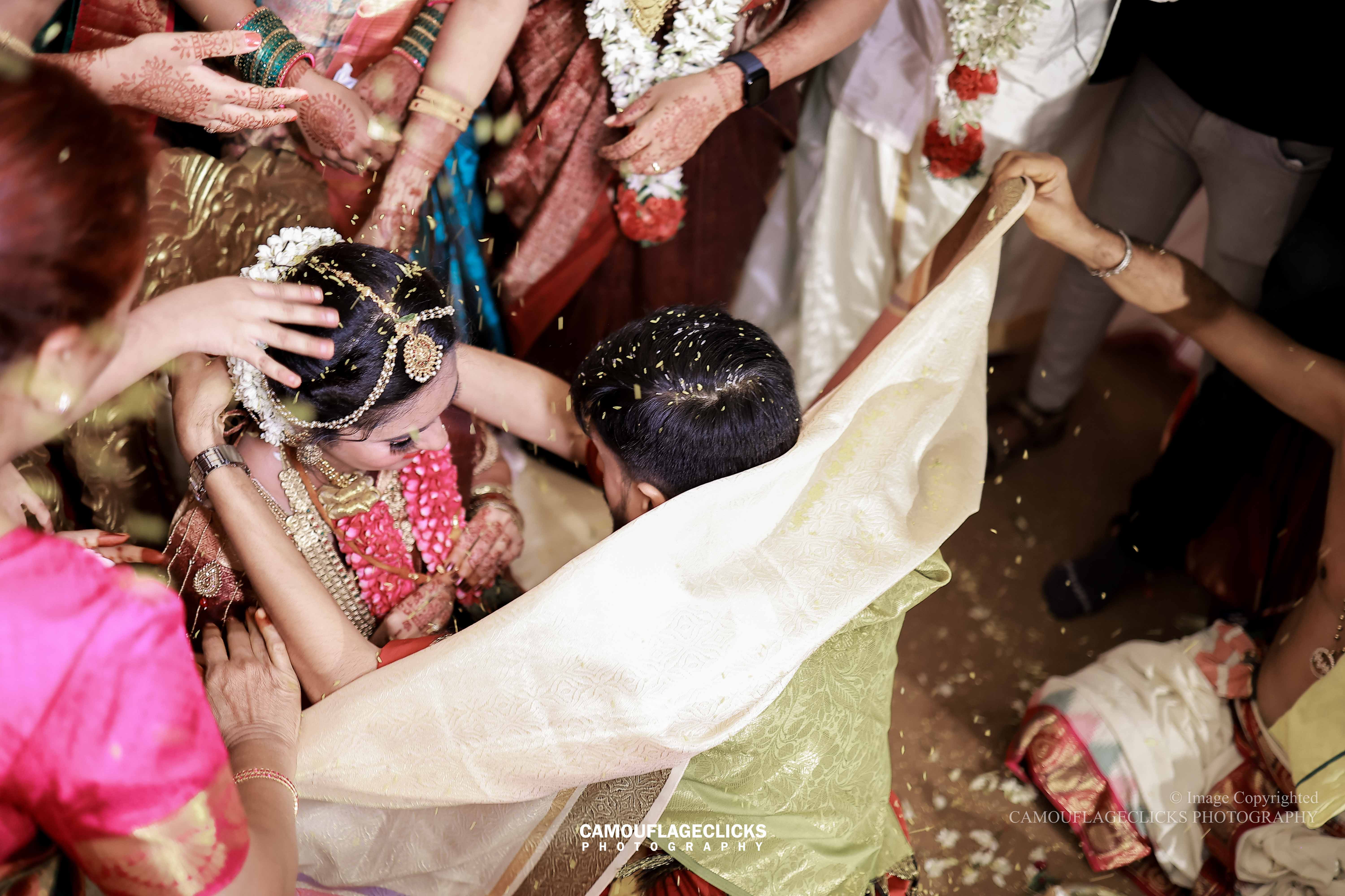 Rajkumar Krittika marriage ceremony, Coimbatore couple shoot, elegant wedding portraits, traditional marriage photography, emotional wedding moments, couple photography in Coimbatore, Indian wedding highlights, South Indian marriage, creative wedding clic
